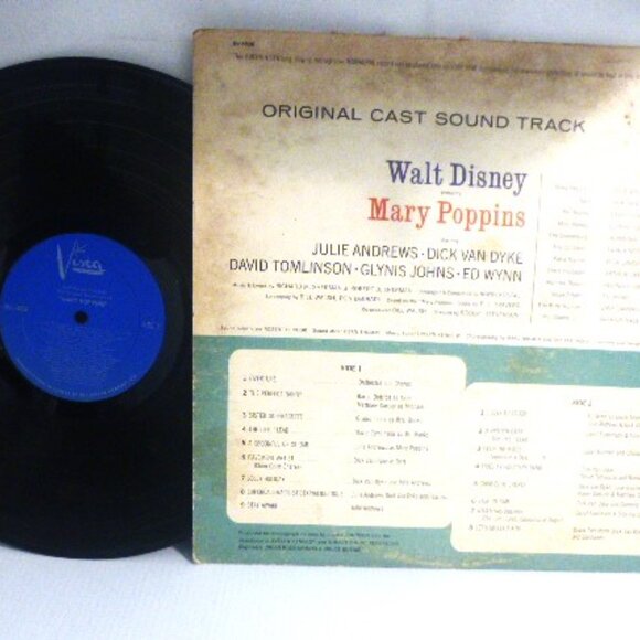 Walt Disney MARY POPPINS Original Cast Sound Track Julie Andrews Dick Van Dyke - Picture 2 of 2
